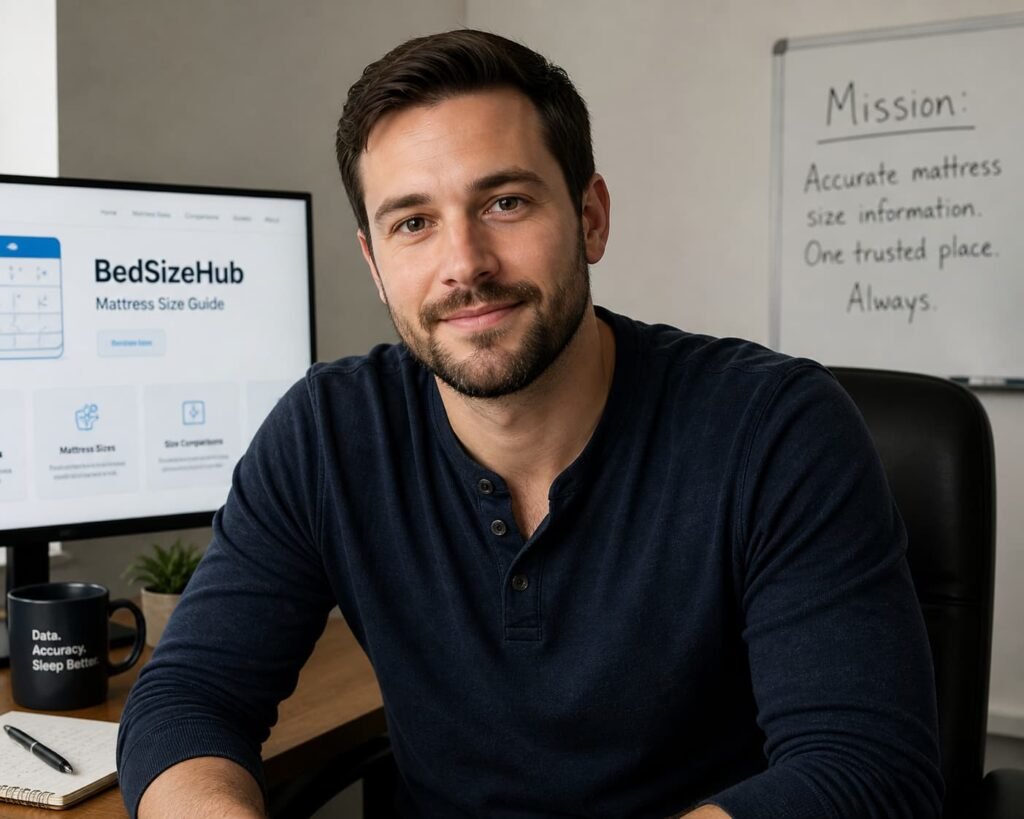 James Calloway relocated seven times in eleven years across 
four states and became obsessed with one problem nobody had 
solved properly online — finding accurate, complete mattress 
size information in one place. He founded BedSizeHub in 2024 
as the independent, data-first mattress sizing reference he 
always needed. No brand deals. No sponsored recommendations.